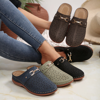 Cosy House Slippers for Women, Perforated Comfort Slippers with Flexible Sole