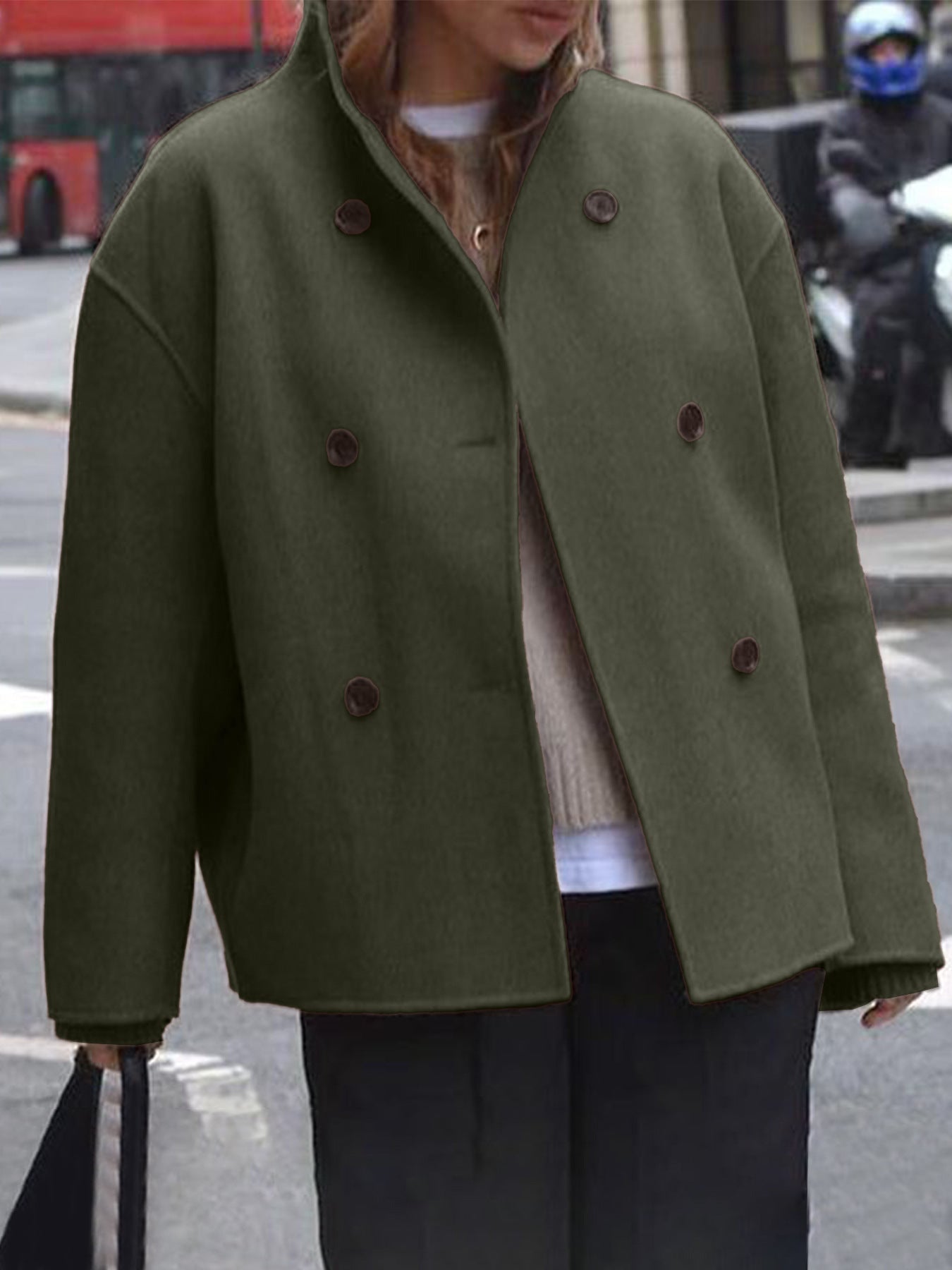 Women's oversized button-up jacket - front