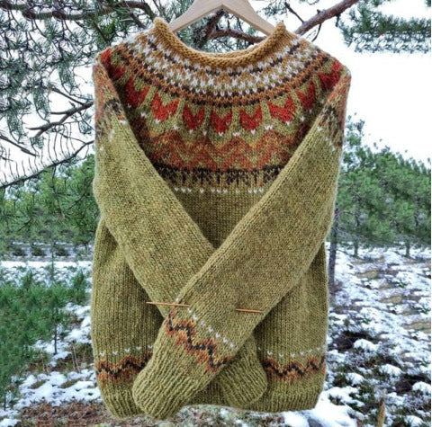 Women's Icelandic knit patterned jumper