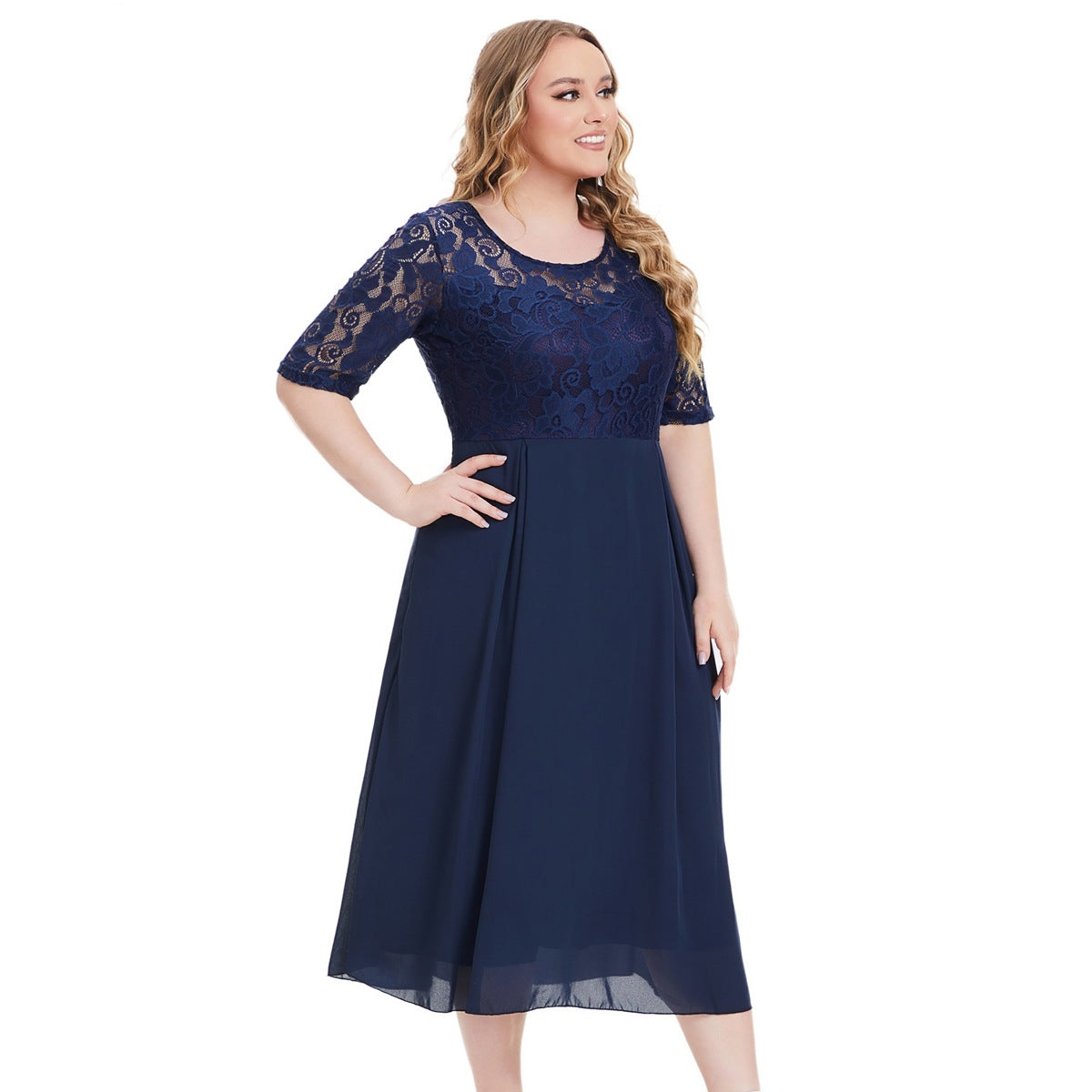 Women's long-sleeve chiffon maxi dress