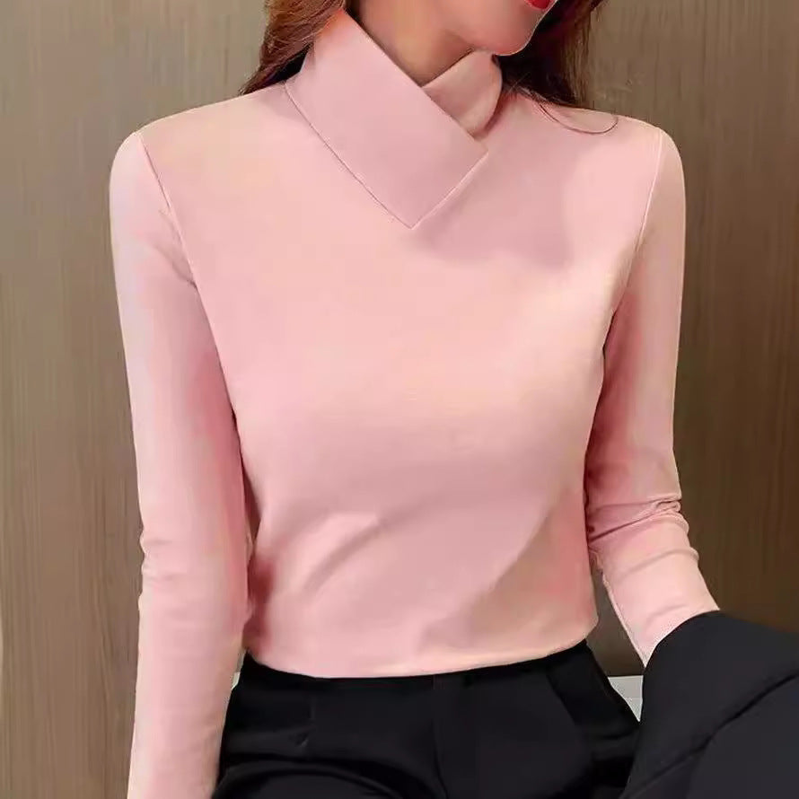 Women's slim-fit roll neck long sleeve top