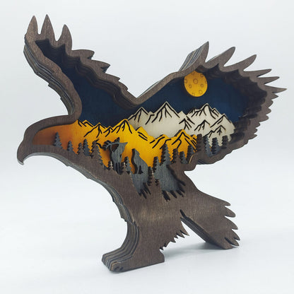 3D Handcrafted Wooden Animal Sculpture – Artistic Décor & Gift