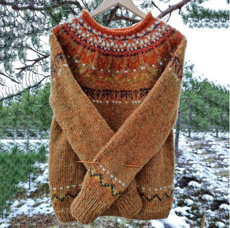 Women's Icelandic knit patterned jumper