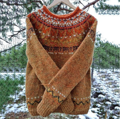 Women's Icelandic knit patterned jumper