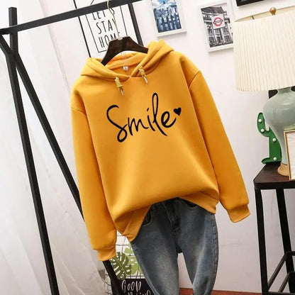 Relaxed smiley-print pullover hoodie
