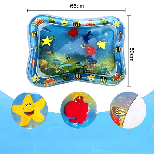 Inflatable baby water play tummy time mat