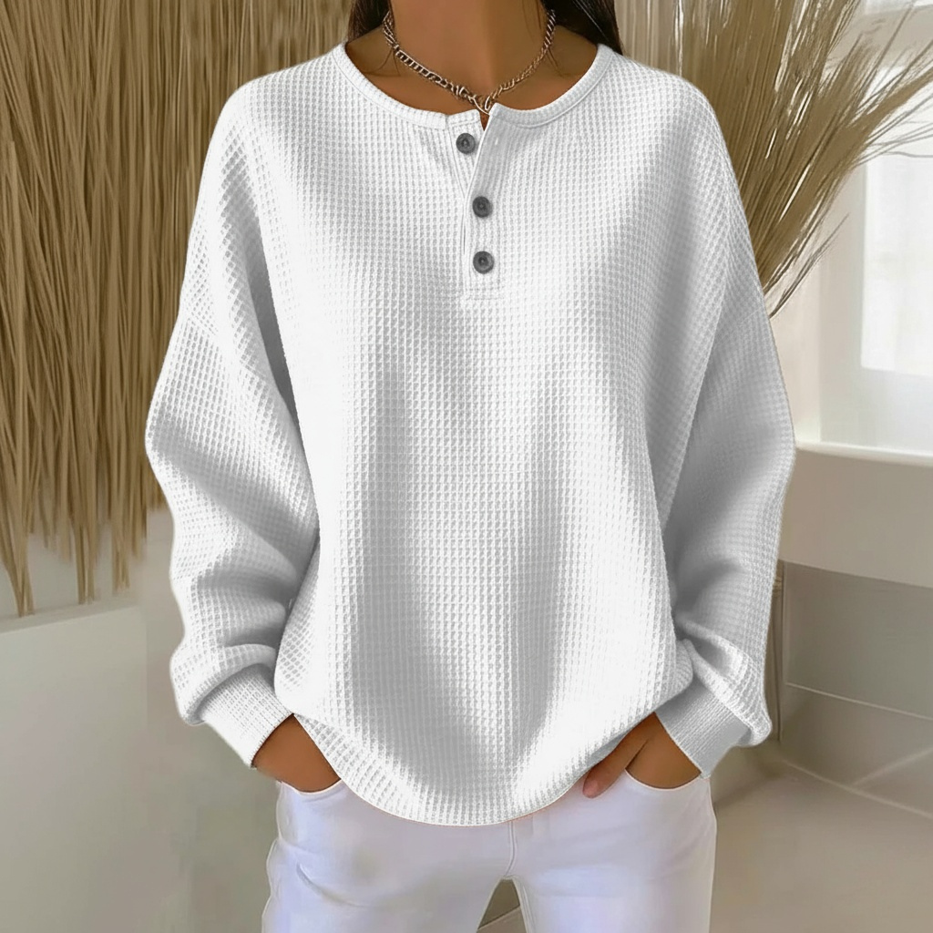 Women's textured waffle sweatshirt