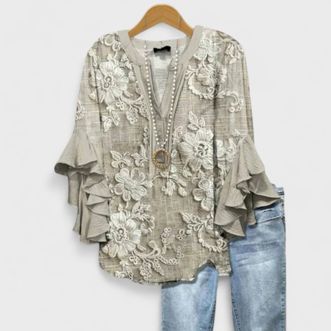 Women's V-neck blouse - back