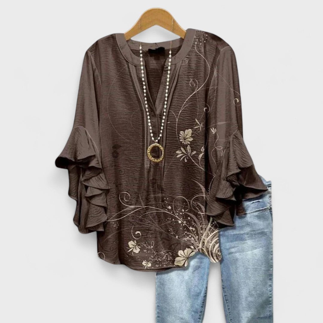 Women's ruffle-sleeve summer blouse