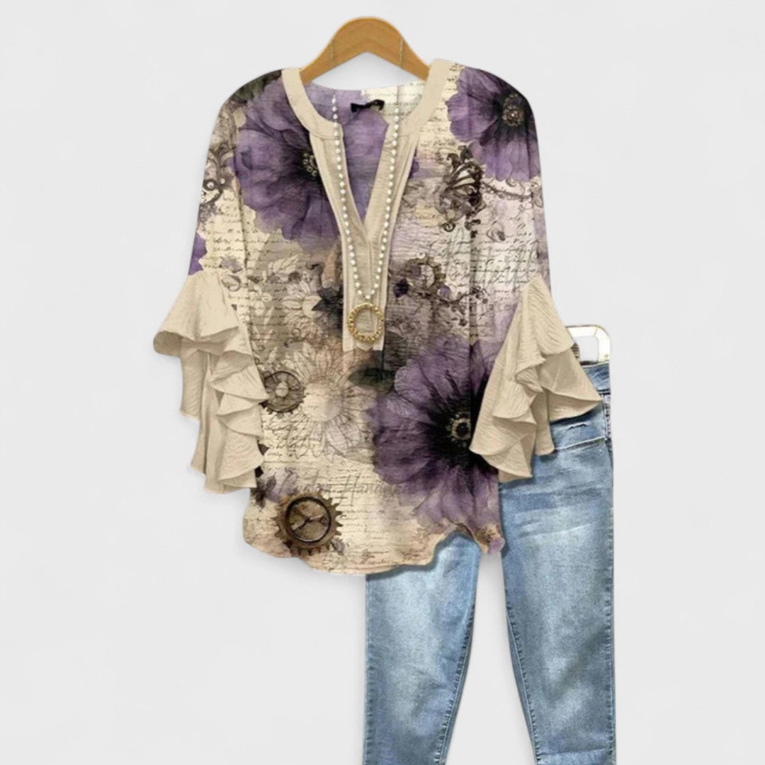 Women's layered ruffle blouse