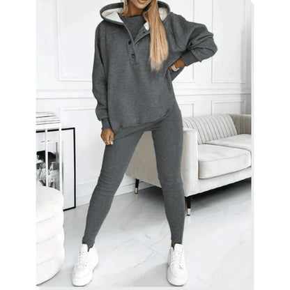 Women's three-piece cotton loungewear set