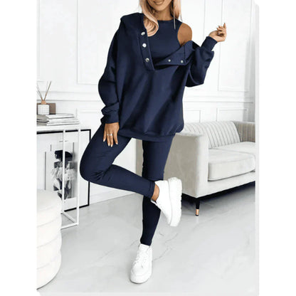 Women's three-piece cotton loungewear set