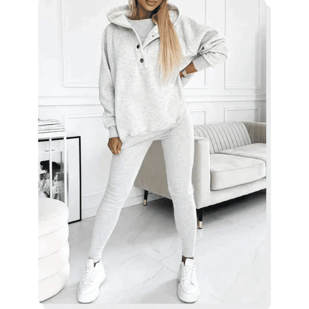 Women's three-piece cotton loungewear set