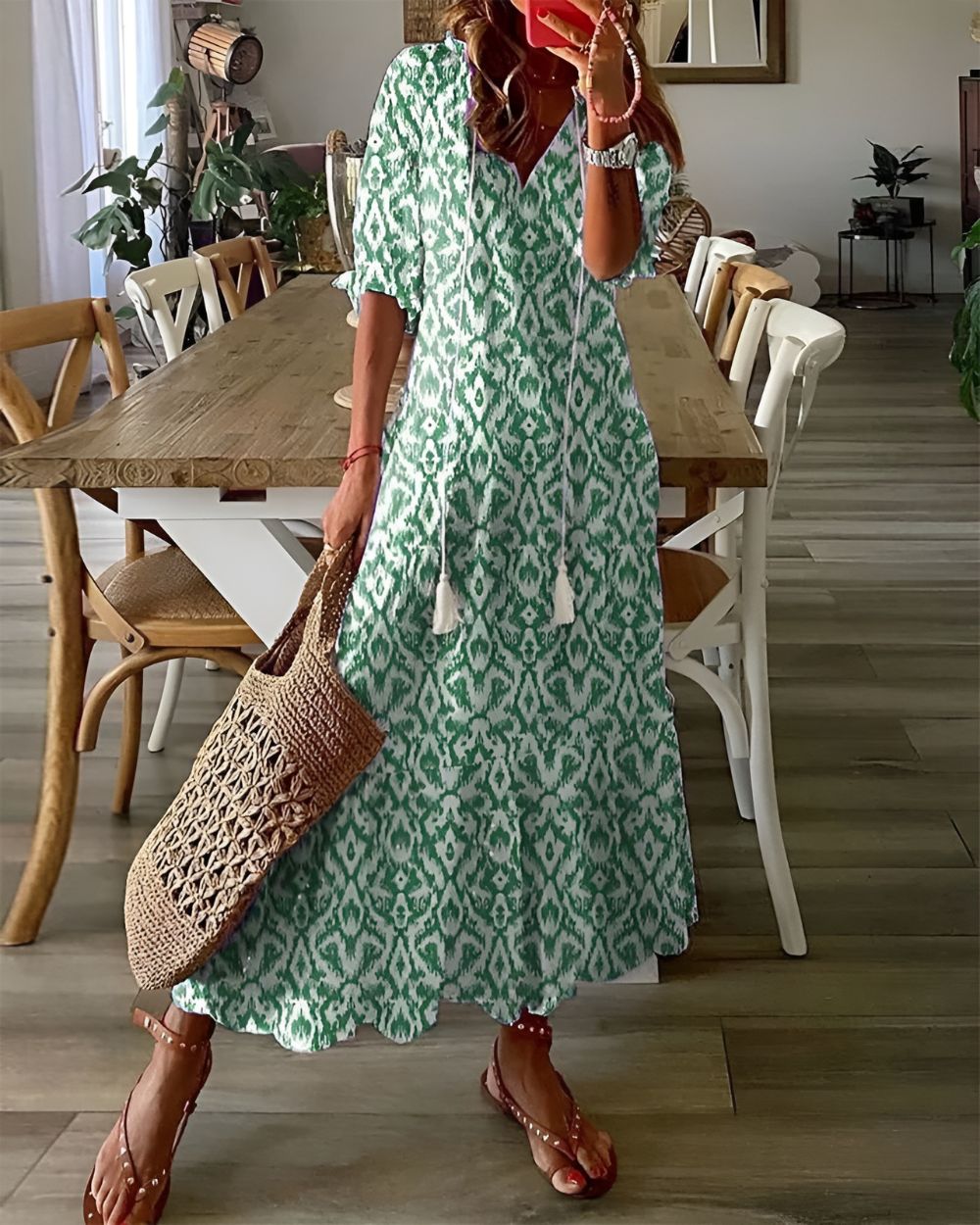 Women's boho beach cover-up dress