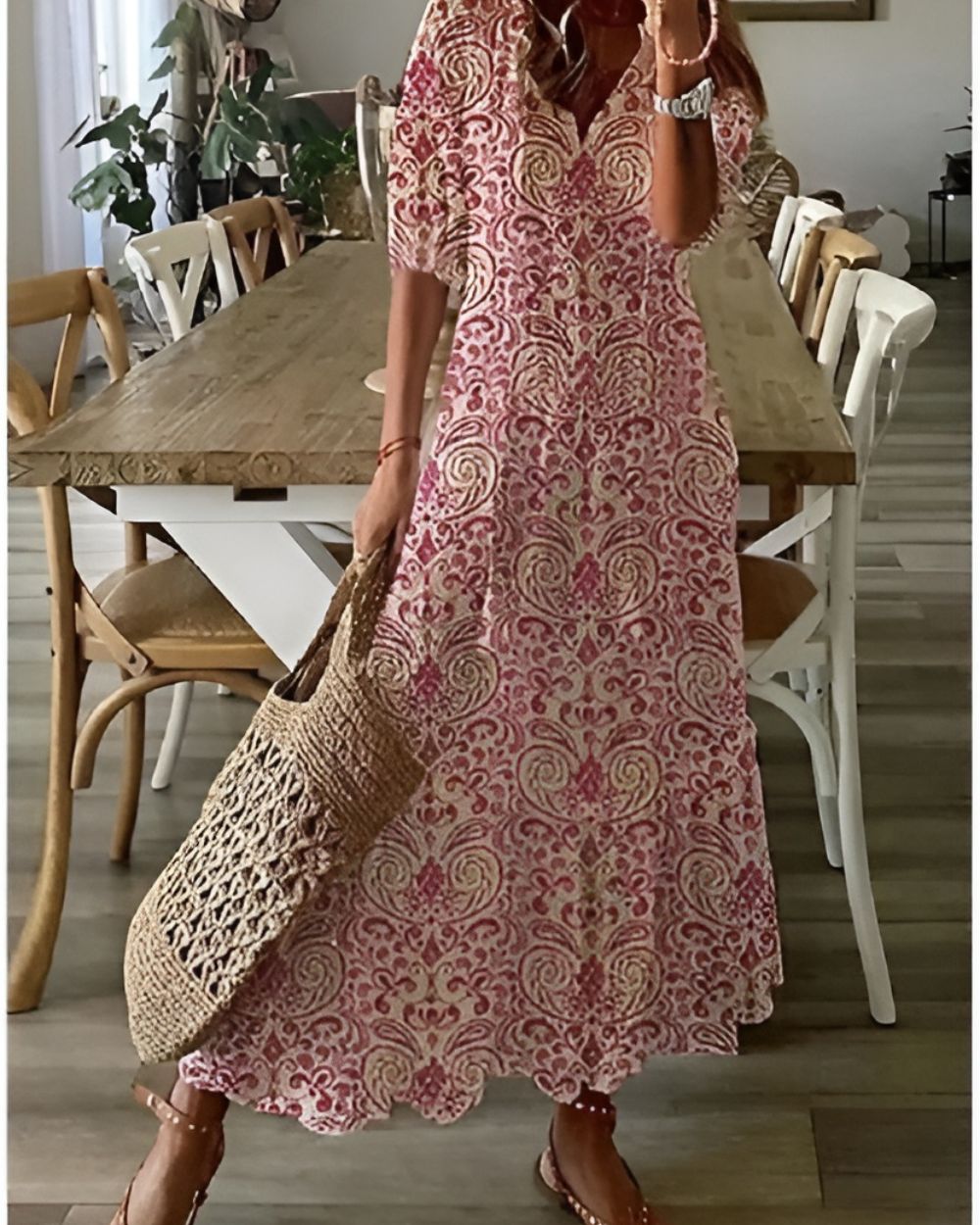 Women's boho beach cover-up dress
