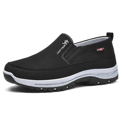 Orthopaedic textile slip-on comfort shoes with anatomical footbed