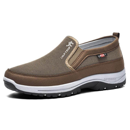 Orthopaedic textile slip-on comfort shoes with anatomical footbed