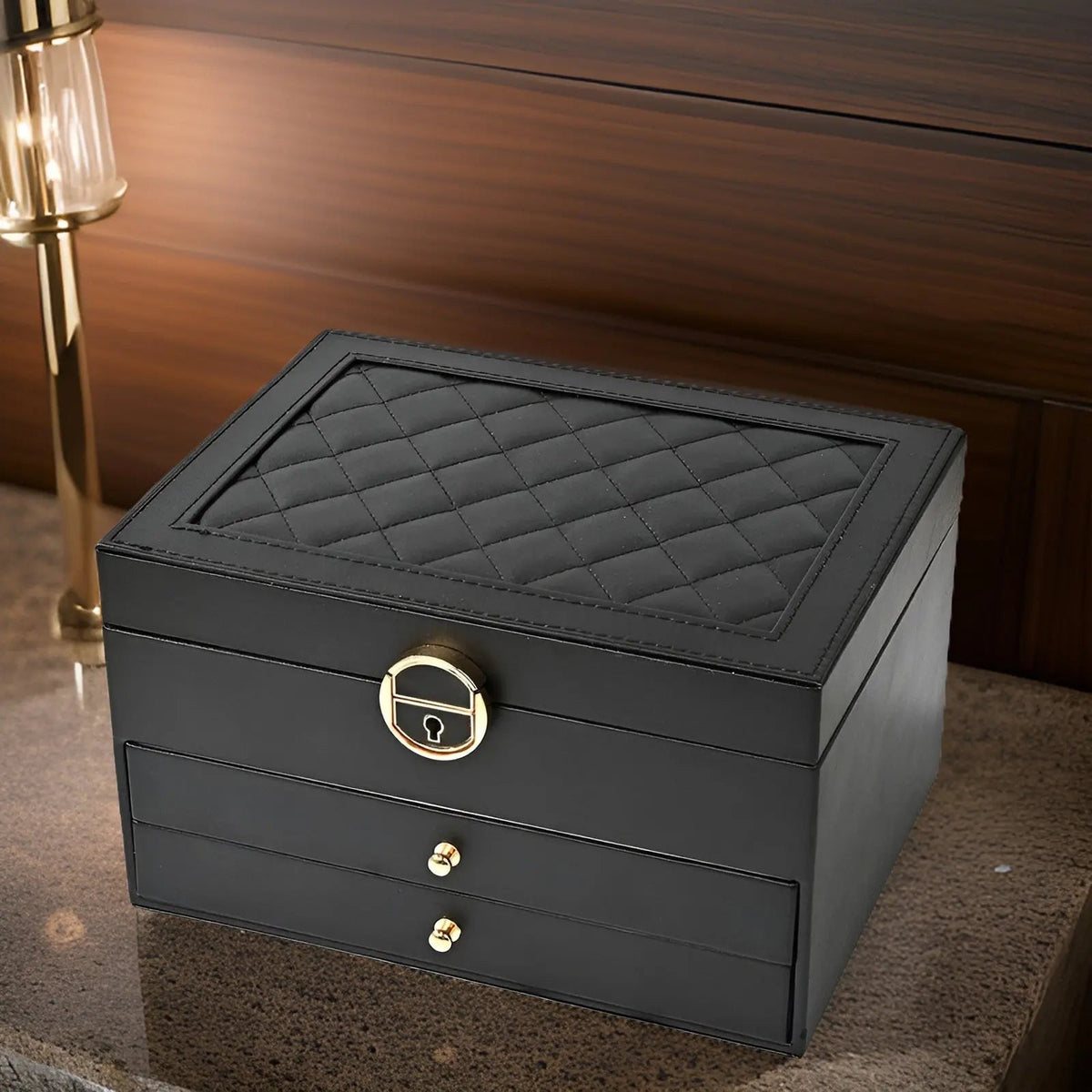 Faux leather jewellery box