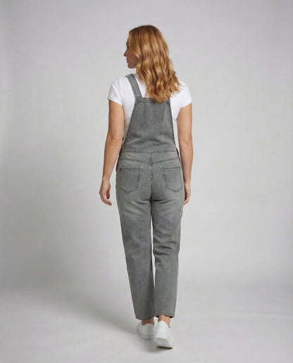 Women's Denim Dungarees – Sleeveless Overall Jumpsuit