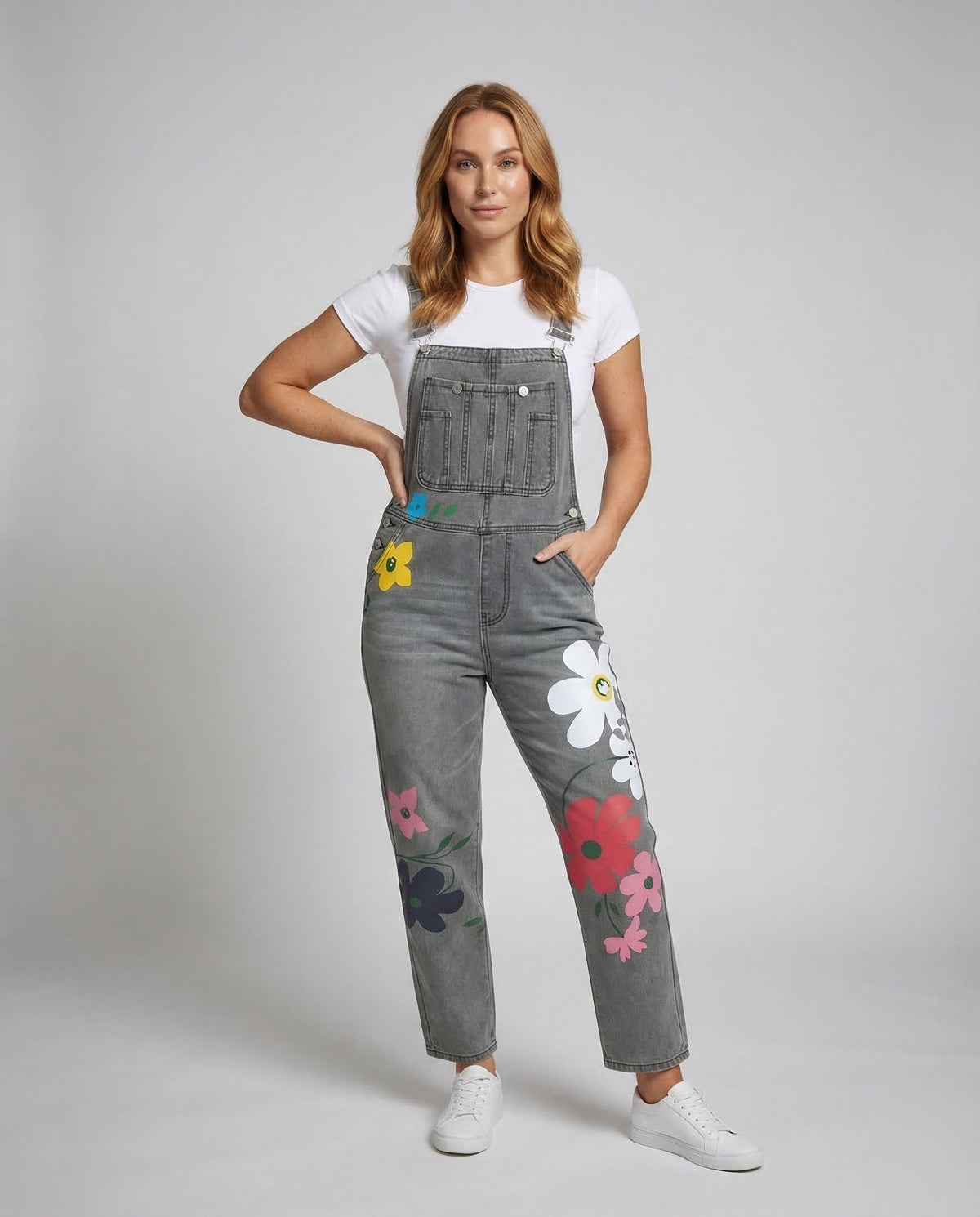 Women's Denim Dungarees – Sleeveless Overall Jumpsuit
