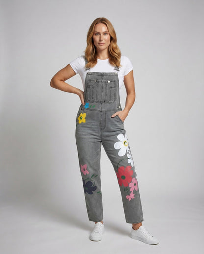 Women's Denim Dungarees – Sleeveless Overall Jumpsuit
