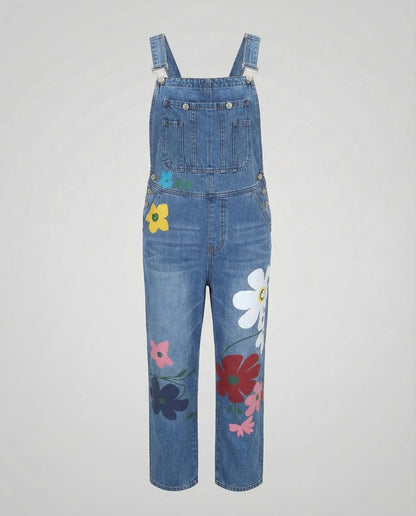 Women's Denim Dungarees – Sleeveless Overall Jumpsuit