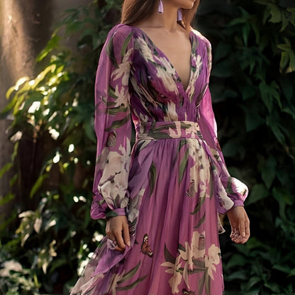 Women's floral maxi dress - detail