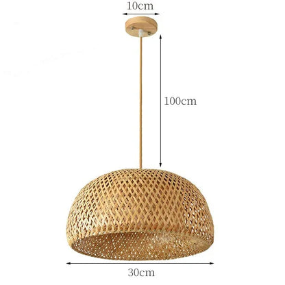 Woven Rattan Pendant Light – 3-Shade Boho Ceiling Light