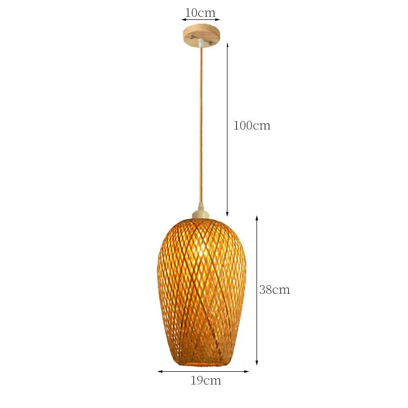 Woven Rattan Pendant Light – 3-Shade Boho Ceiling Light