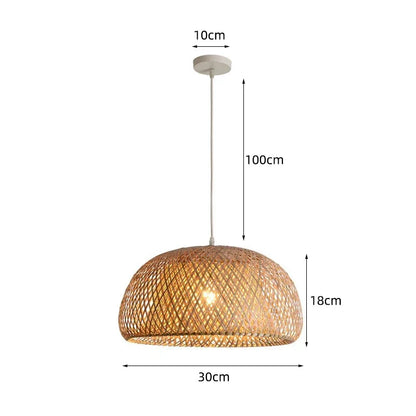 Woven Rattan Pendant Light – 3-Shade Boho Ceiling Light