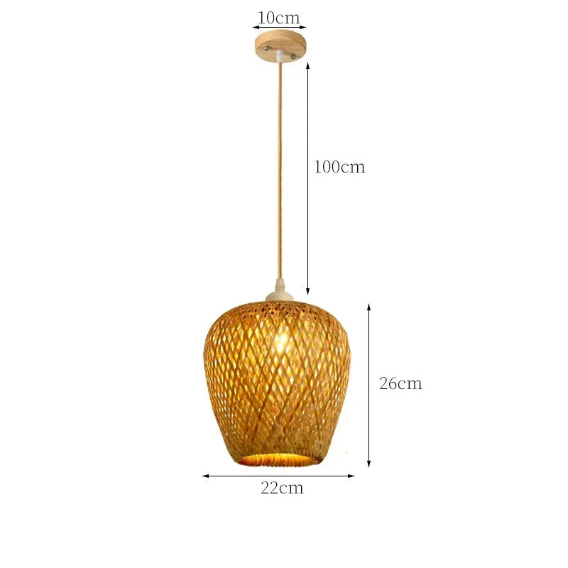 Woven Rattan Pendant Light – 3-Shade Boho Ceiling Light