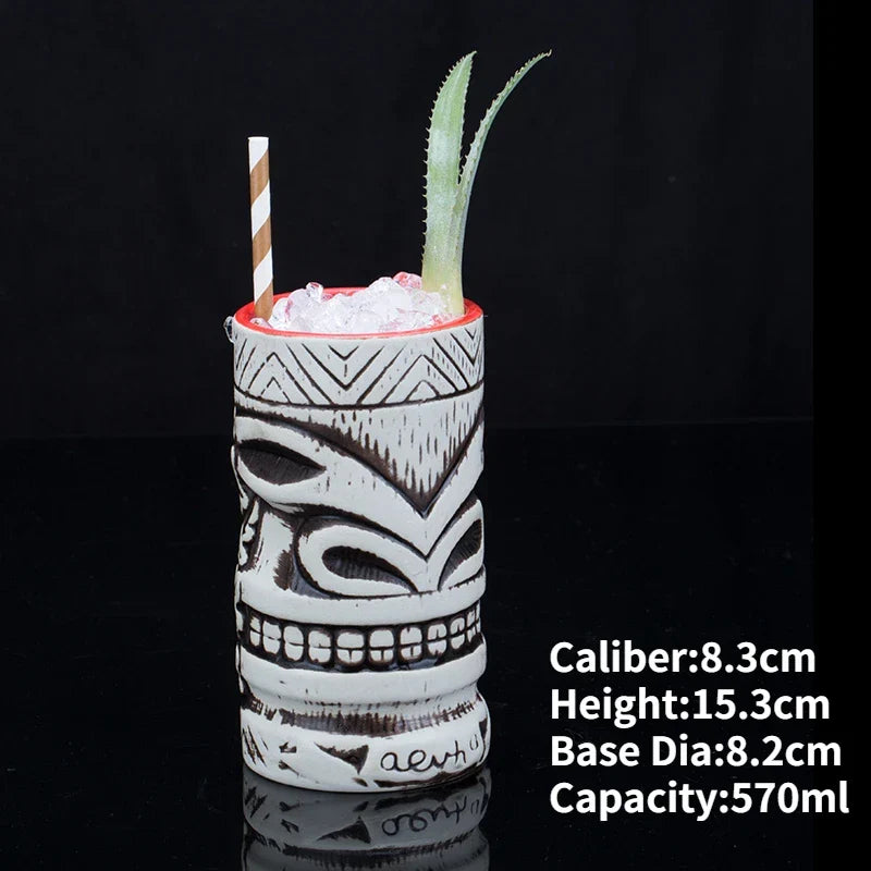 Handmade Ceramic Cocktail Mugs – Novelty Tiki Cups for Parties
