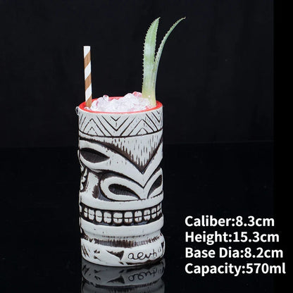Handmade Ceramic Cocktail Mugs – Novelty Tiki Cups for Parties