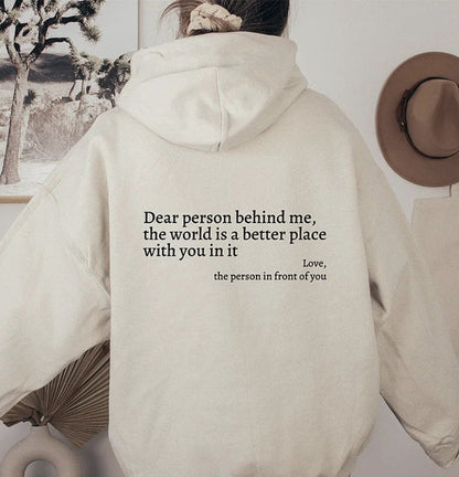 Unisex slogan hooded sweatshirt with a love-themed print