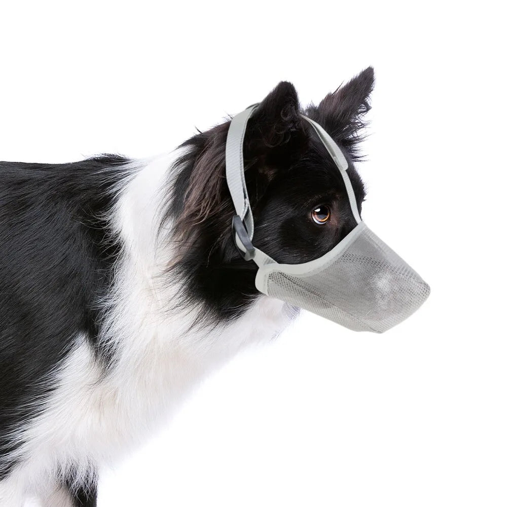 Soft breathable mesh dog muzzle