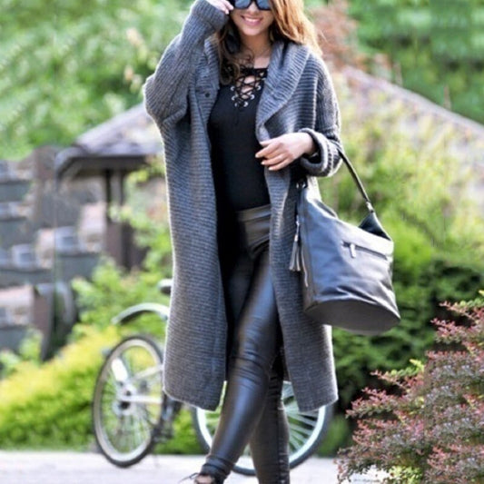 Women's hooded cotton-blend knit cardigan