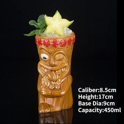 Handmade Ceramic Cocktail Mugs – Novelty Tiki Cups for Parties