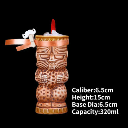 Handmade Ceramic Cocktail Mugs – Novelty Tiki Cups for Parties