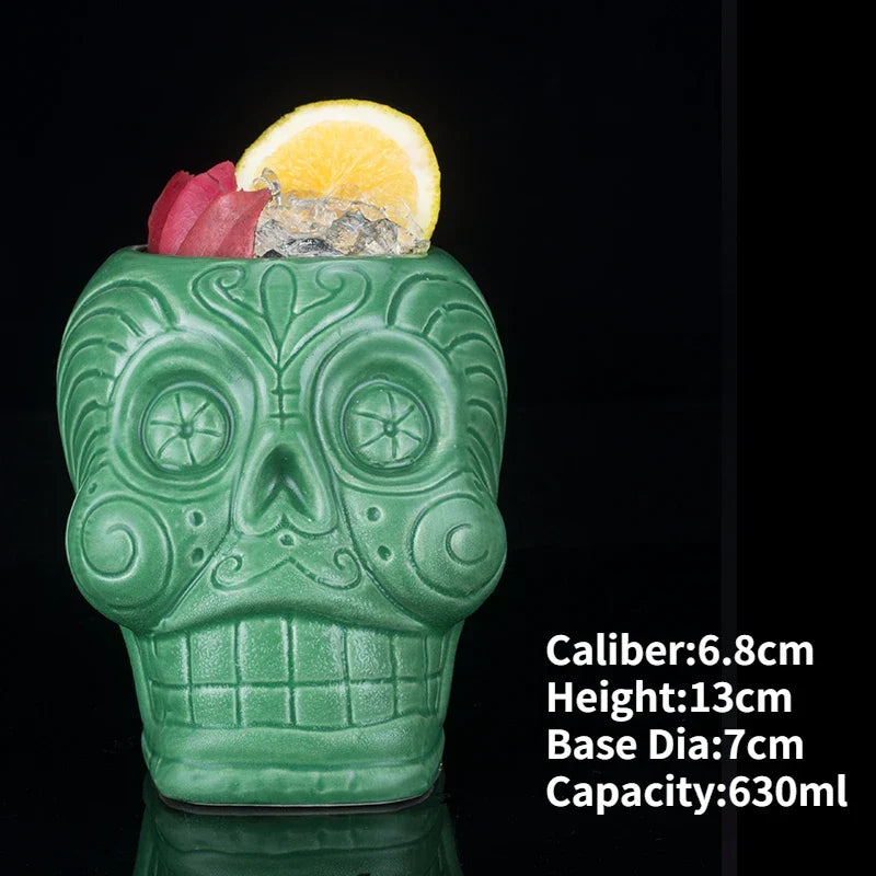 Handmade ceramic novelty cocktail tiki mug