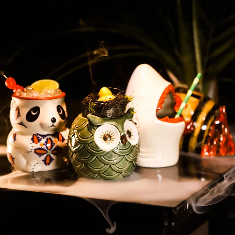 Handmade Ceramic Cocktail Mugs – Novelty Tiki Cups for Parties
