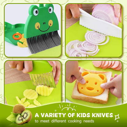 Kids toy kitchen play set with pretend cooking utensils