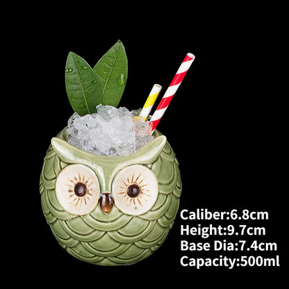Handmade ceramic novelty cocktail tiki mug