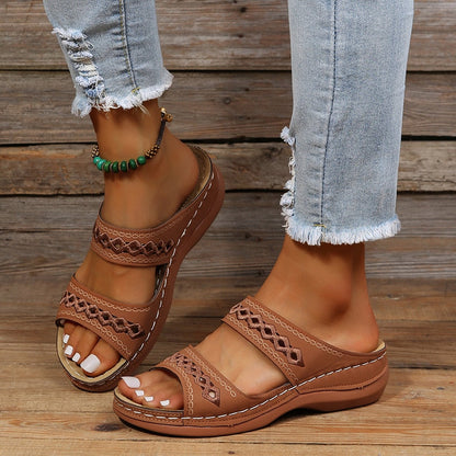 Cushioned Orthopaedic Sandals for Women, Padded Vegan Leather Comfort Sandals