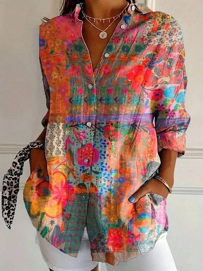 Women's colourful abstract print blouse