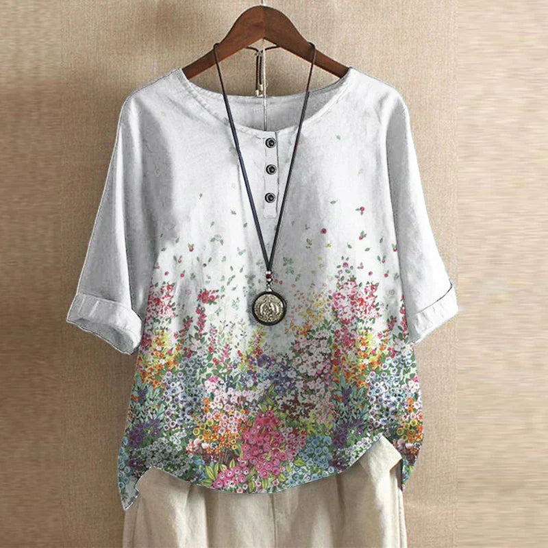 Women's floral print blouse - back