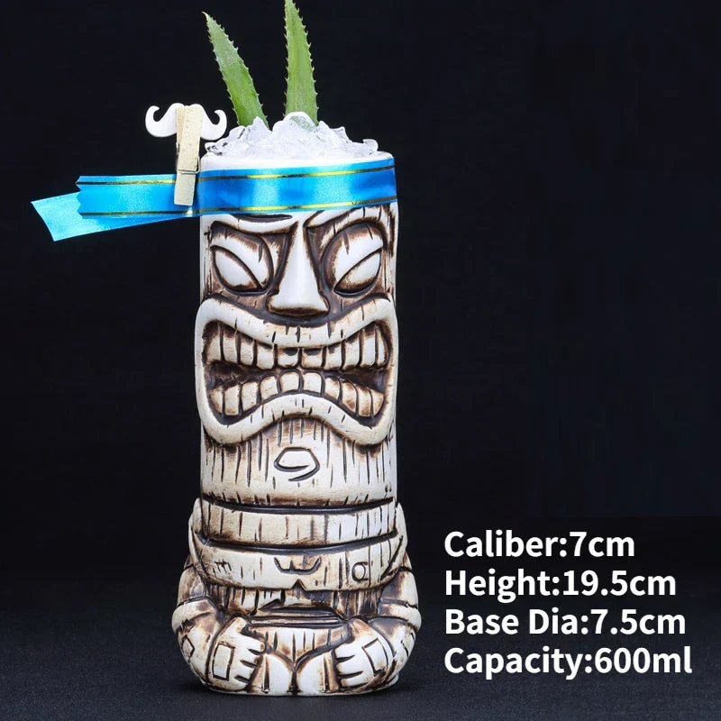 Handmade Ceramic Cocktail Mugs – Novelty Tiki Cups for Parties