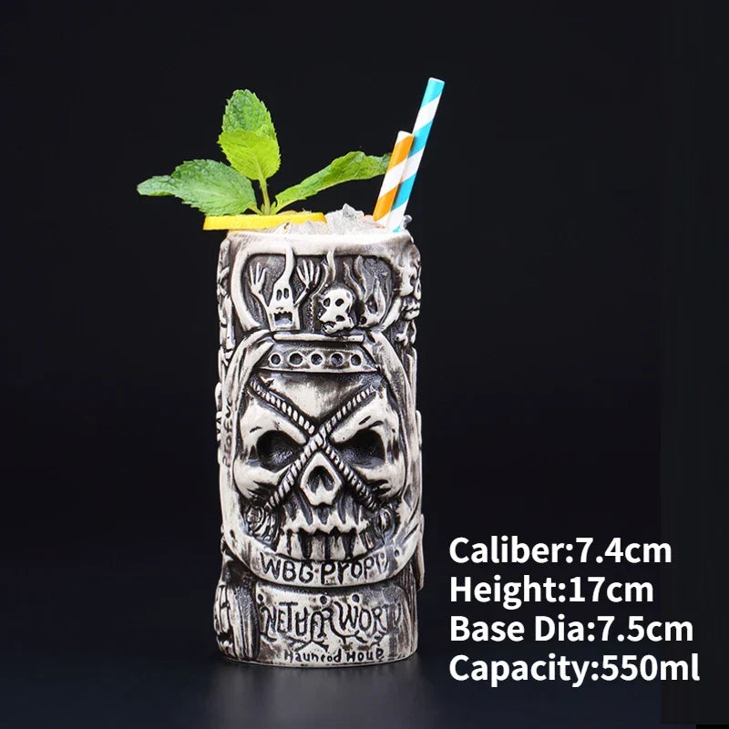 Handmade Ceramic Cocktail Mugs – Novelty Tiki Cups for Parties