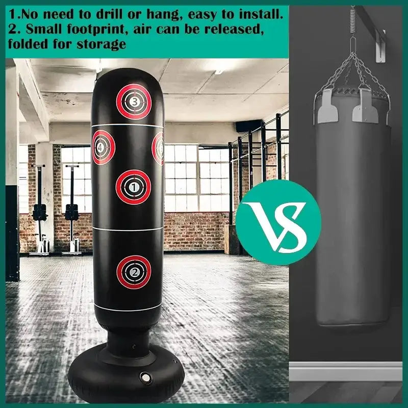 Inflatable free-standing punching bop bag