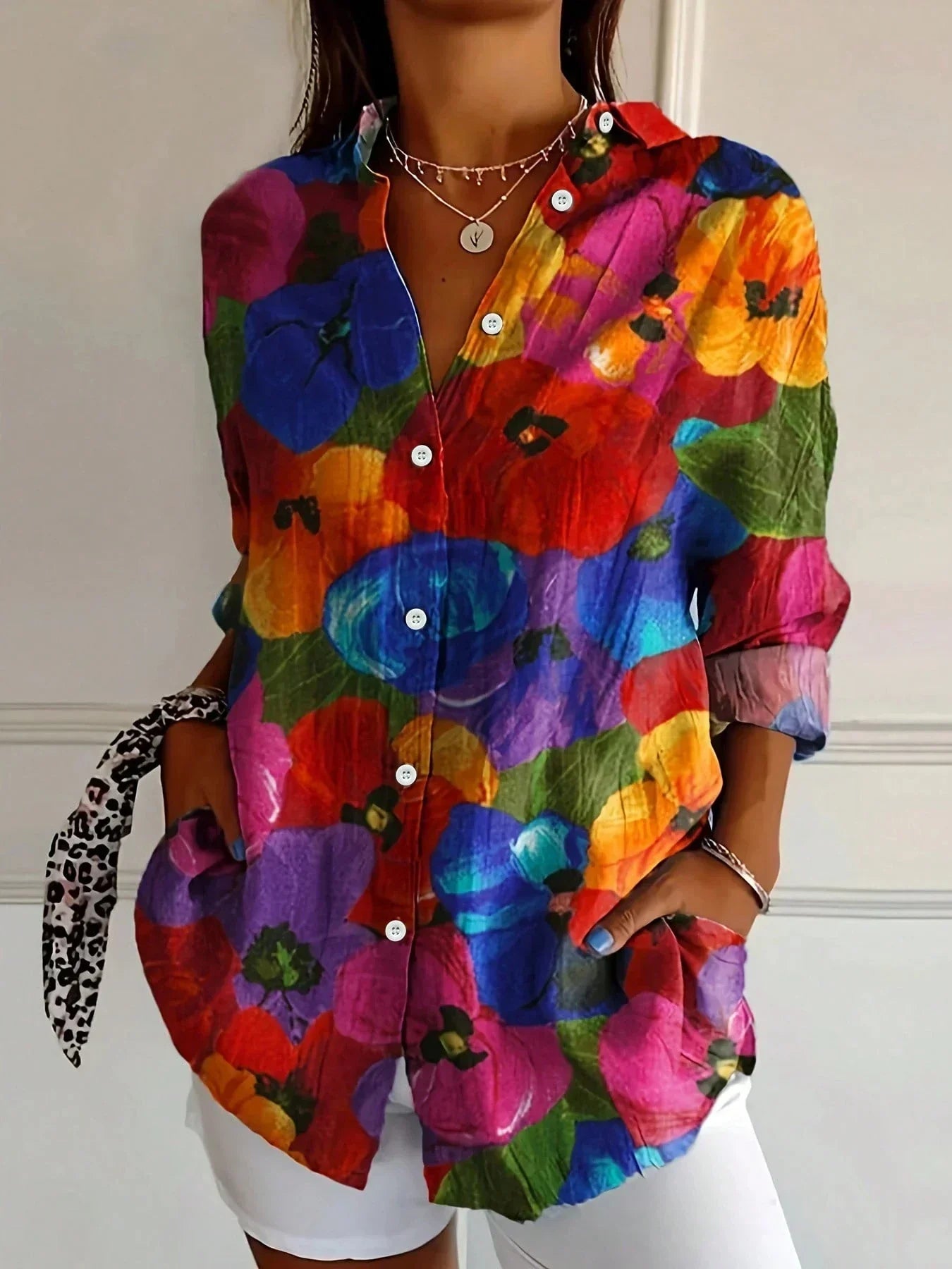 Women's abstract blouse - back