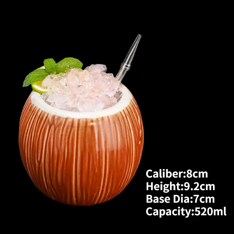 Handmade ceramic novelty cocktail tiki mug